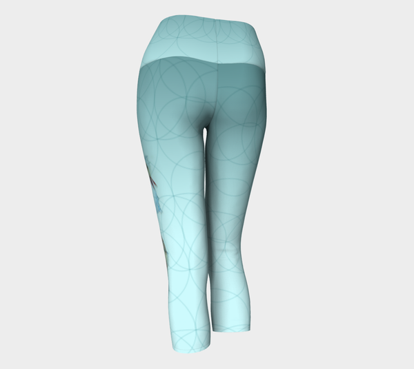 Swimming Betta Fish Spirit Animal Yoga Capris (turquoise)