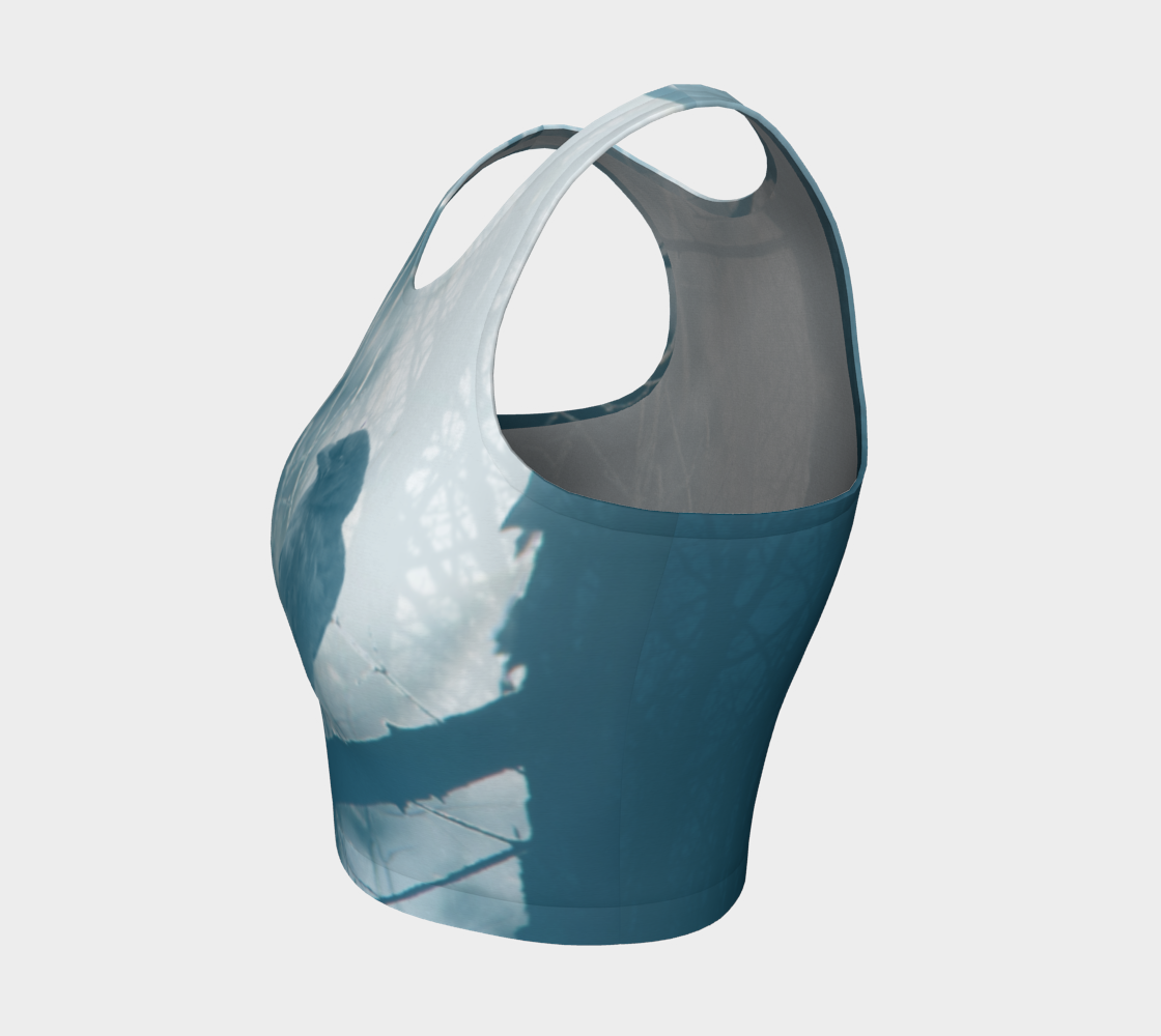 Crow Spirit Animal Yoga Top (blue)
