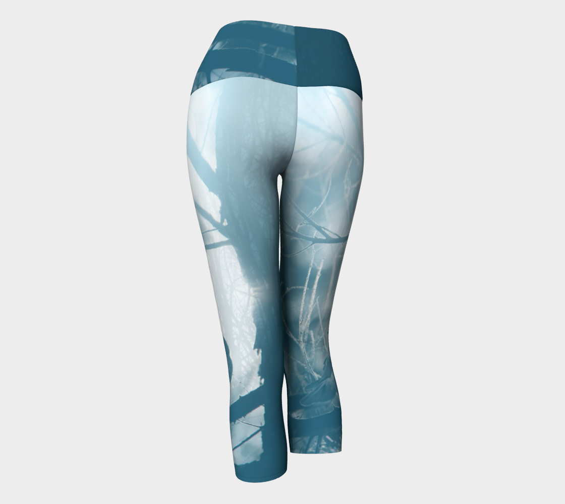 Crow Spirit Animal Yoga Capris (blue)