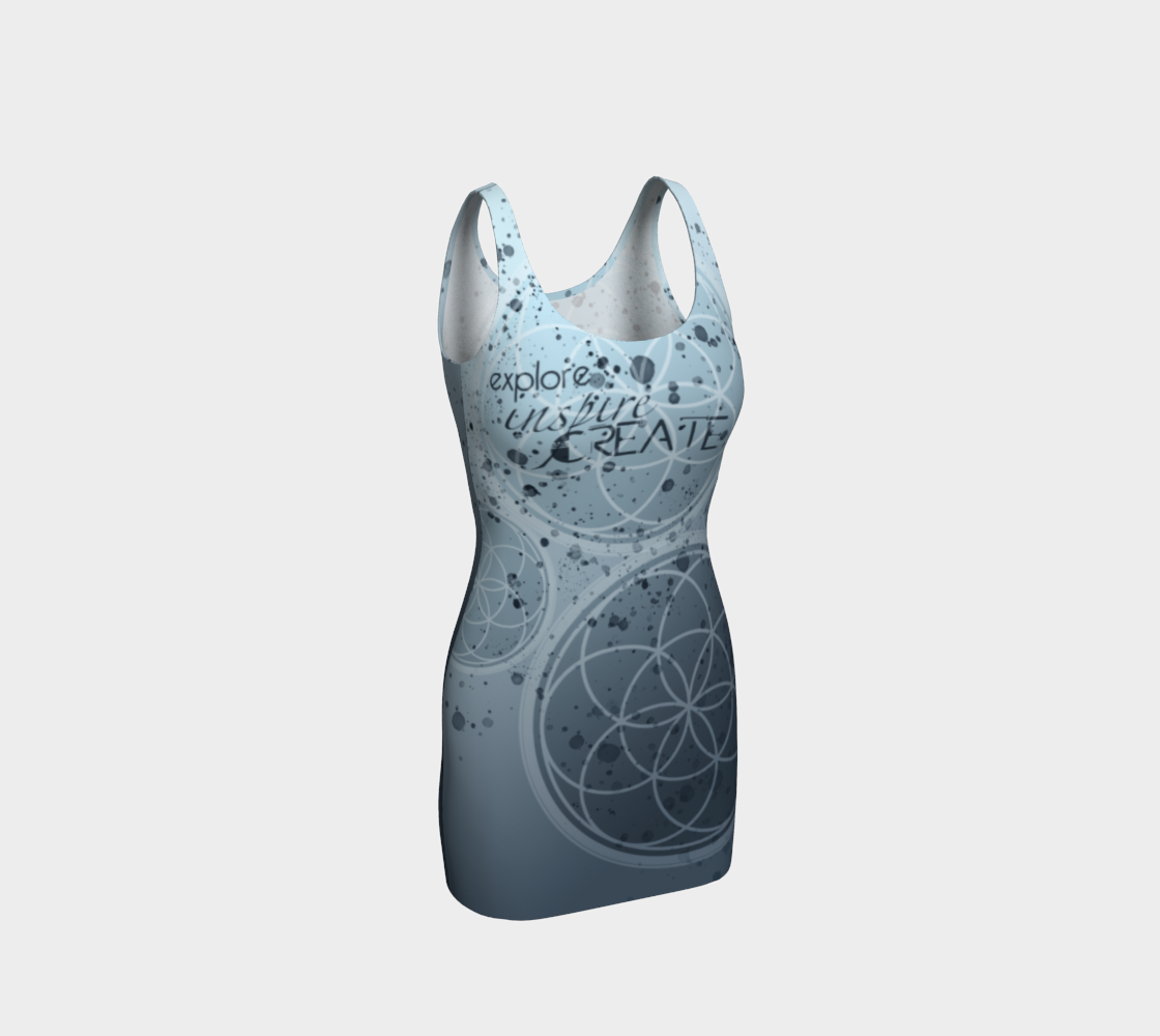 Explore Inspire Create Sacred Geo Dress Three (blue)