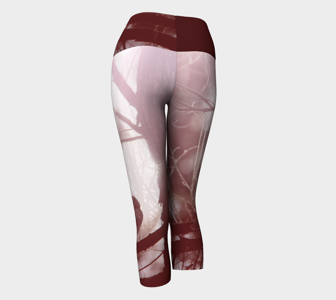 Crow Spirit Animal Yoga Capris (red)