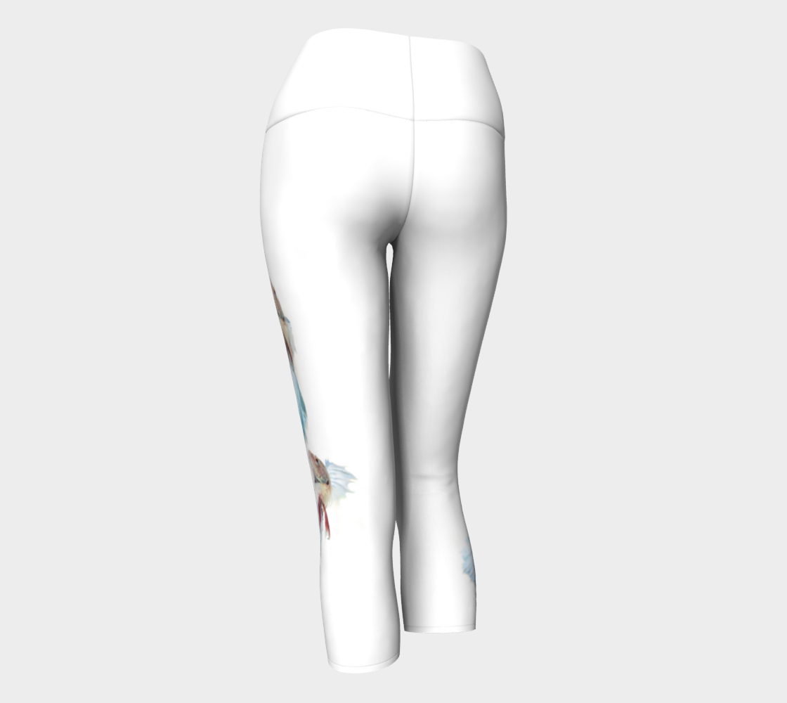 Swimming Betta Fish Spirit Animal Yoga Capris (white)