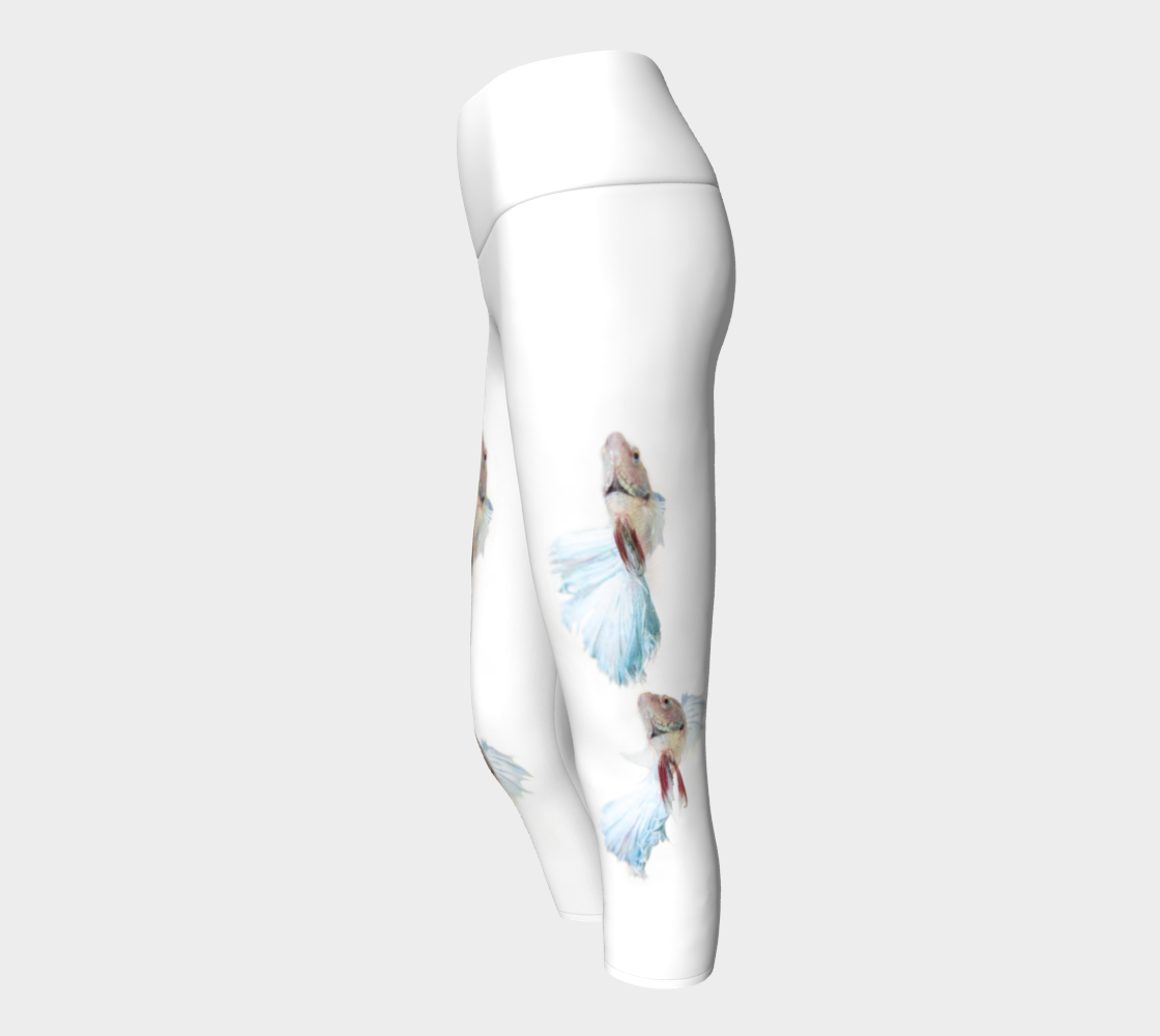 Swimming Betta Fish Spirit Animal Yoga Capris (white)