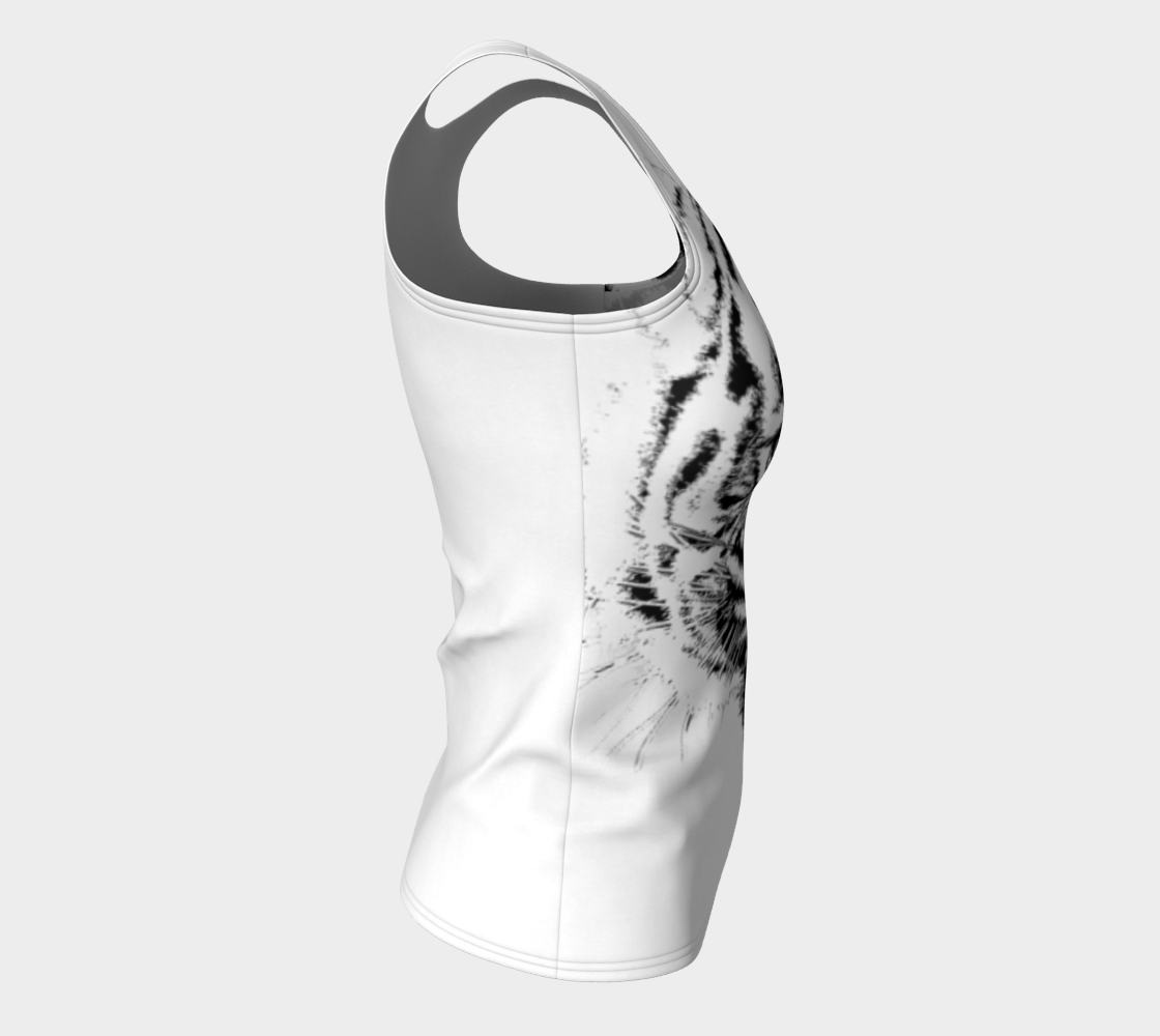 Tiger Roar Spirit Animal Long Tank Top (B&W)